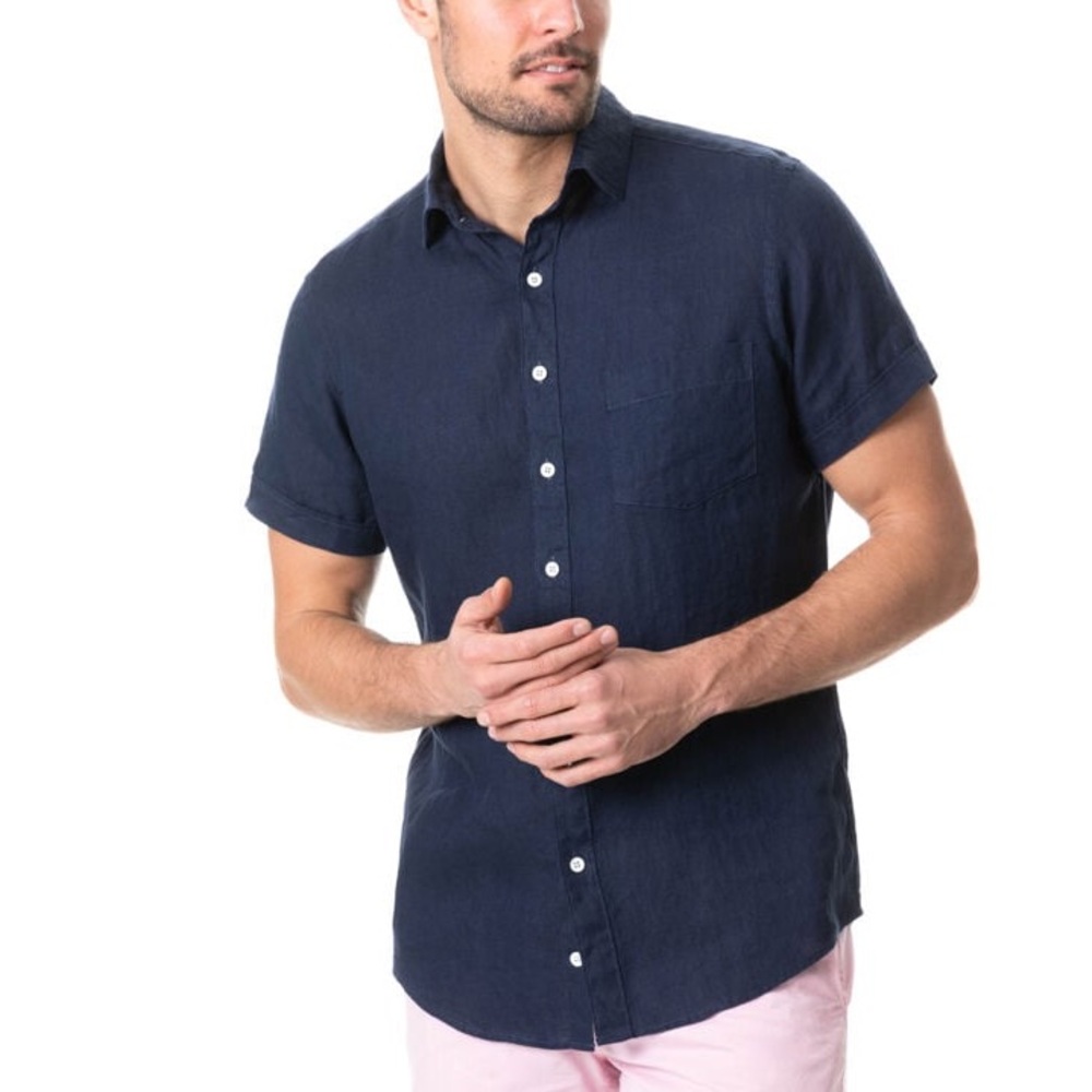 Rodd & Gunn Ellerslie Sports Fit Shirt Small‎ 100% Woven Italian Linen Button Up